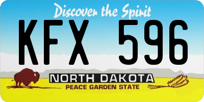 ND license plate KFX596