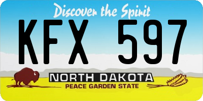 ND license plate KFX597