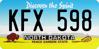 ND license plate KFX598