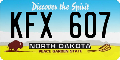 ND license plate KFX607