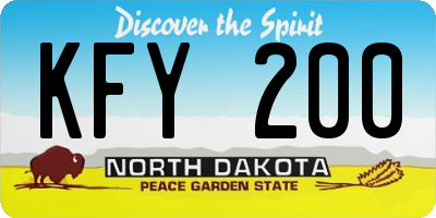 ND license plate KFY200