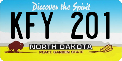 ND license plate KFY201