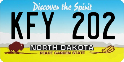 ND license plate KFY202