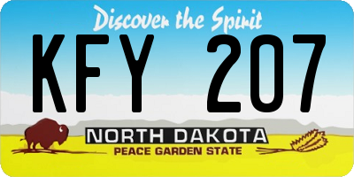 ND license plate KFY207