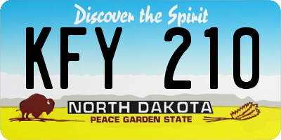 ND license plate KFY210