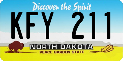 ND license plate KFY211
