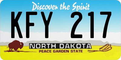 ND license plate KFY217