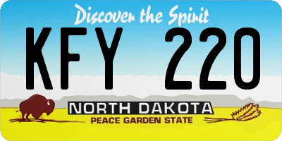 ND license plate KFY220