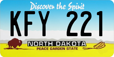 ND license plate KFY221