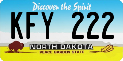 ND license plate KFY222