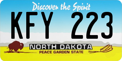 ND license plate KFY223