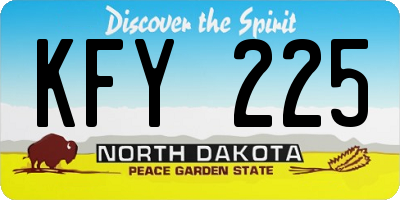 ND license plate KFY225