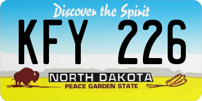 ND license plate KFY226