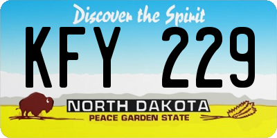 ND license plate KFY229