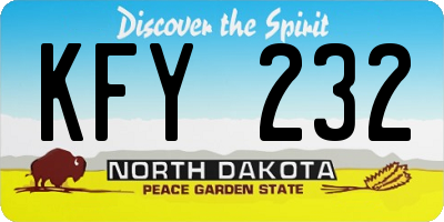 ND license plate KFY232