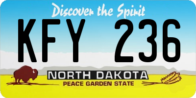 ND license plate KFY236