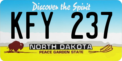 ND license plate KFY237
