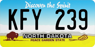 ND license plate KFY239