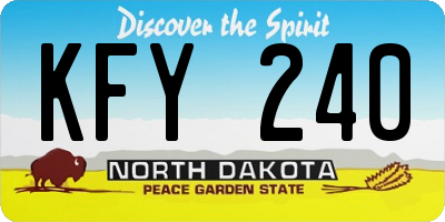 ND license plate KFY240