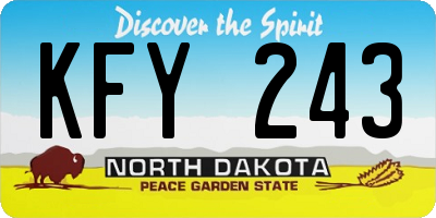 ND license plate KFY243