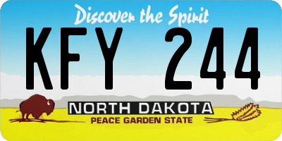 ND license plate KFY244