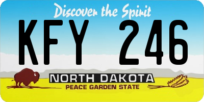 ND license plate KFY246