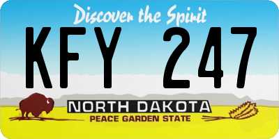 ND license plate KFY247
