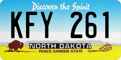 ND license plate KFY261