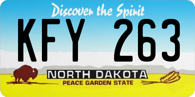 ND license plate KFY263