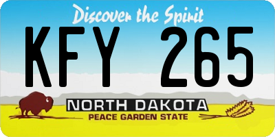 ND license plate KFY265
