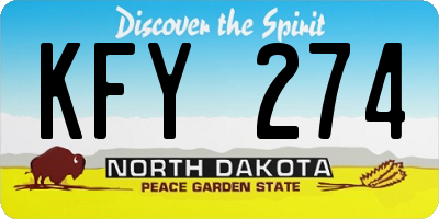ND license plate KFY274