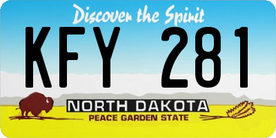 ND license plate KFY281