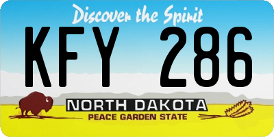 ND license plate KFY286