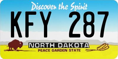 ND license plate KFY287