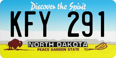 ND license plate KFY291