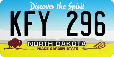 ND license plate KFY296