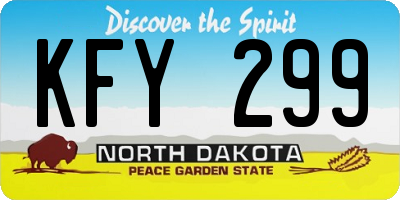 ND license plate KFY299