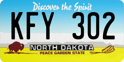 ND license plate KFY302