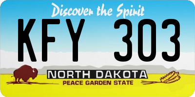 ND license plate KFY303