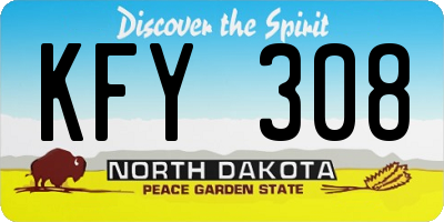 ND license plate KFY308
