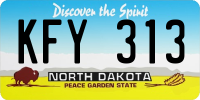 ND license plate KFY313