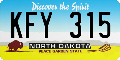 ND license plate KFY315