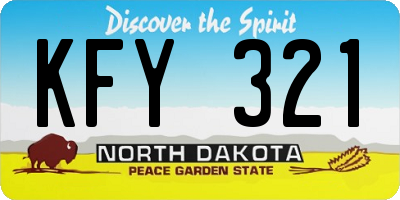 ND license plate KFY321