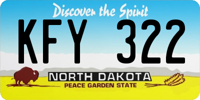 ND license plate KFY322