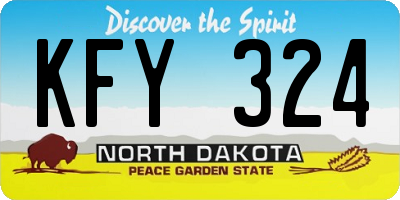 ND license plate KFY324