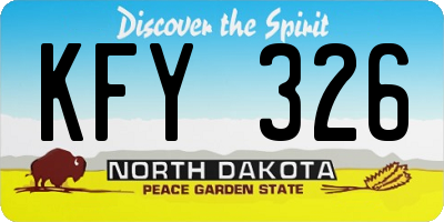ND license plate KFY326