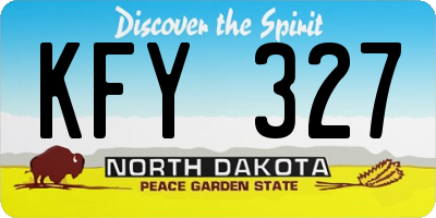 ND license plate KFY327