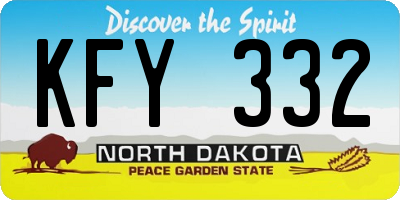 ND license plate KFY332