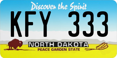 ND license plate KFY333