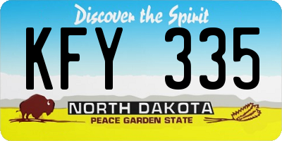 ND license plate KFY335